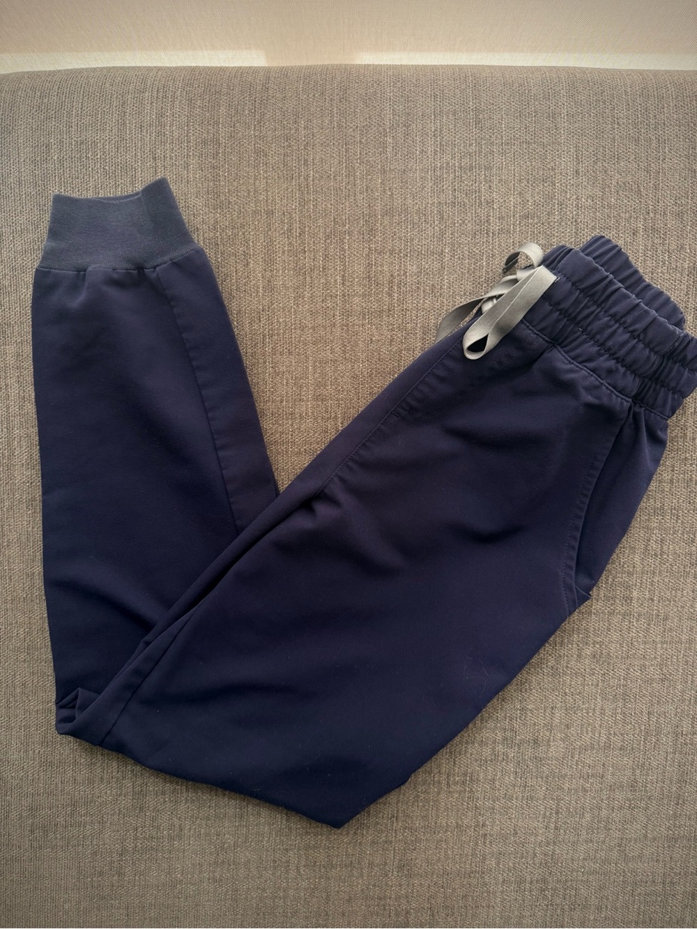 Womens Figs Navy Elastic Waist Jogger Scrub Pants
